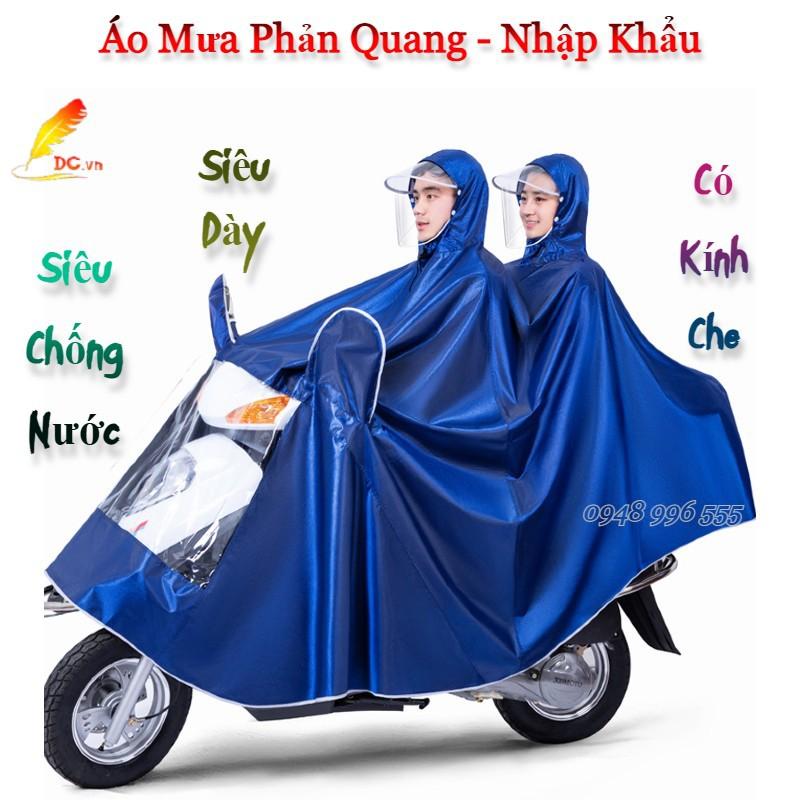 Áo Mưa Phản Quang Loại 1 và 2 Đầu Có Kính Che, Nhựa Nguyên Sinh Cao Cấp