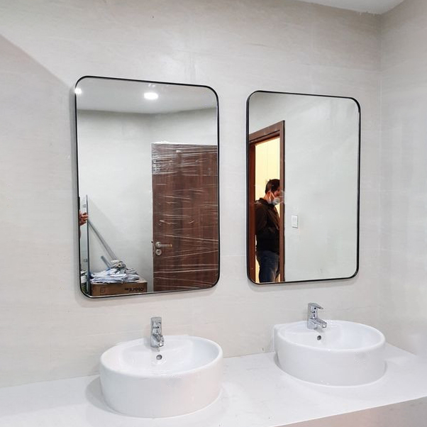 Gương Hình Chữ Nhật Khung Nhôm Sơn Tĩnh Điện Cao Cấp DLQ INTERIORS Decor Phòng, Trang Trí Nhà Cửa, Phòng Tắm