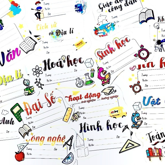 Set 20 nhãn vở môn học cực cute cho các bạn học sinh (giao mẫu ngẫu nhiên)