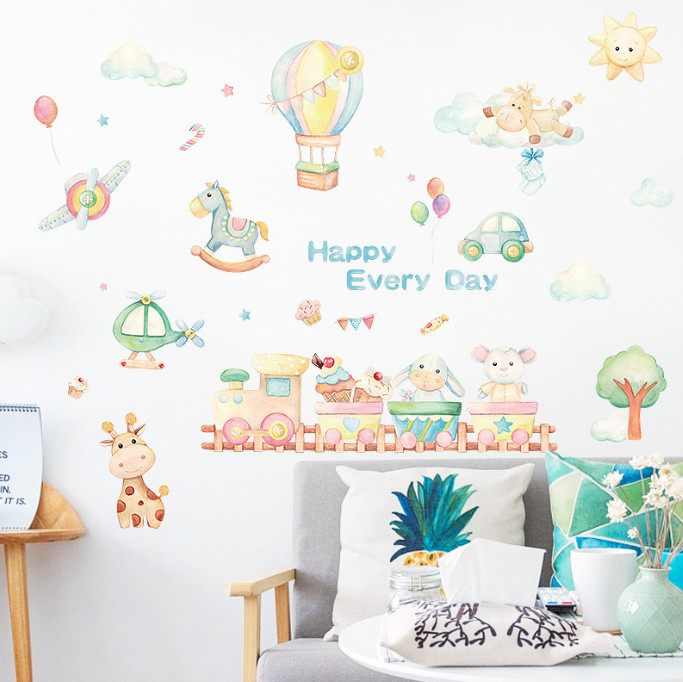 Decal trang trí tường - Đoàn tàu bánh kẹo