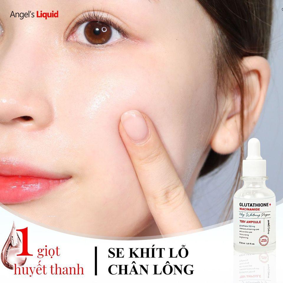 Huyết thanh dưỡng trắng, loại bỏ vết thâm Angel's Liquid Glutathione Niacinamide 700 V-ampoule 30ml
