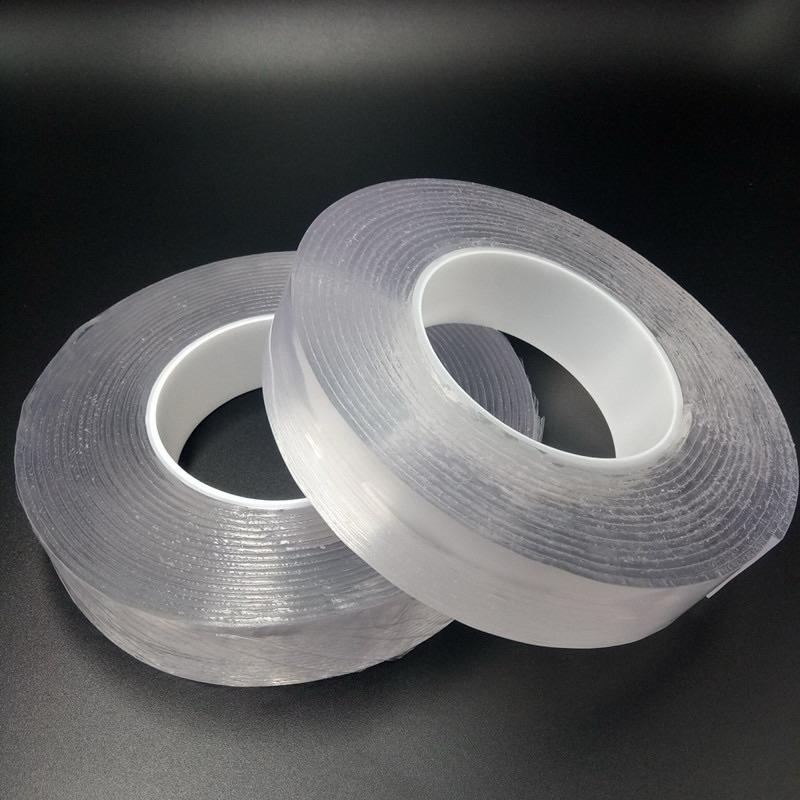 Acrylic, Keo 2 mặt trong suốt siêu dính, chóng nước, Độ dày : 1mm, khổ 3cm * 3 mét