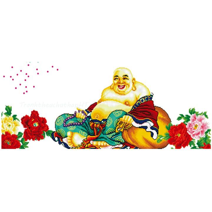 Tranh đính đá Phật Di Lặc 120*50cm - tự đính