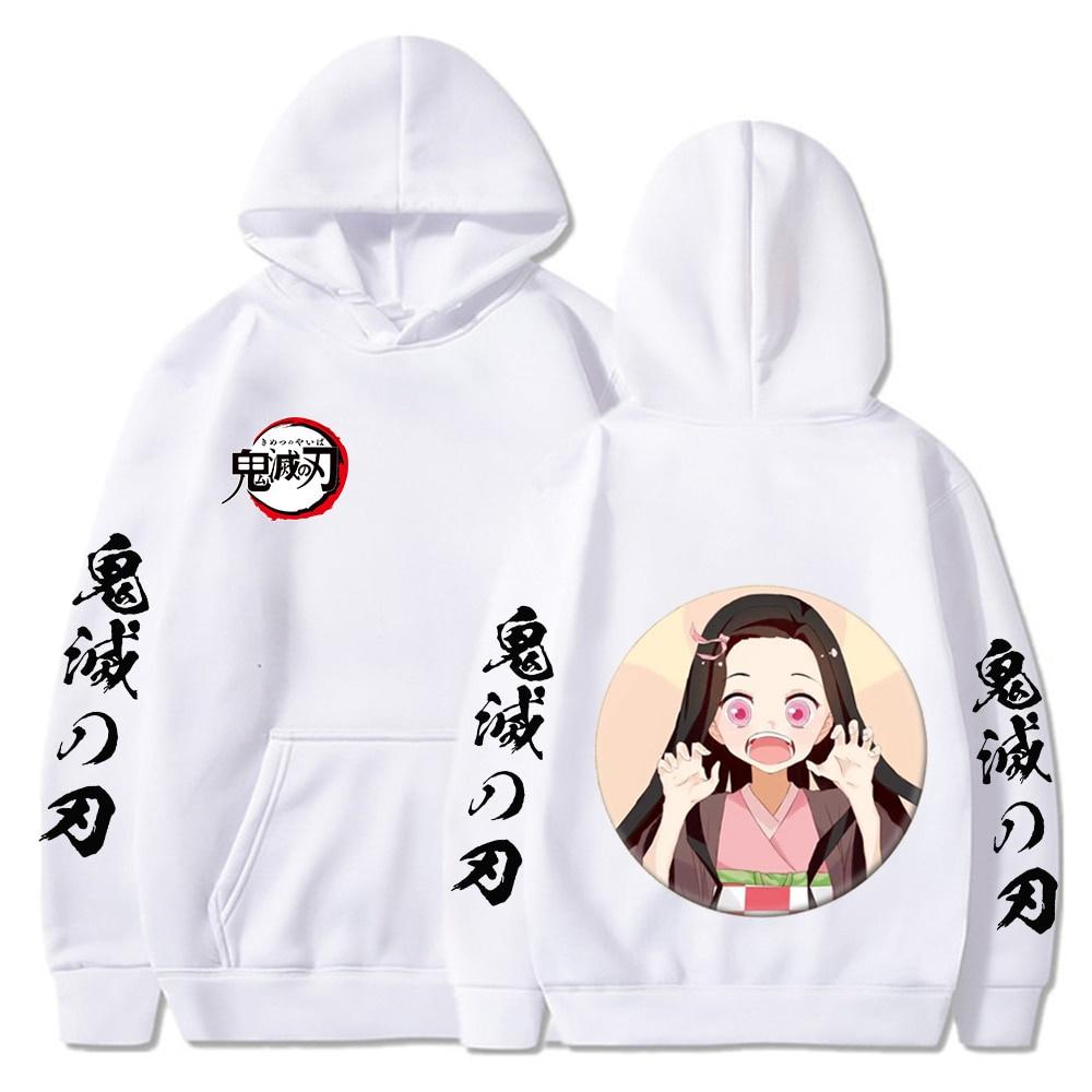 Áo Hoodie Đen Trắng Anime Demon Slayer Nezuko Kimetsu No Yaiba Dễ Thương