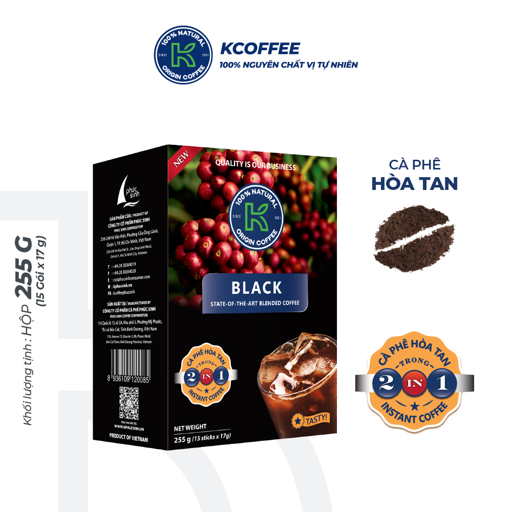 Hộp Quà Cà Phê K Coffee Love Box 3 - cà phê rang xay Robusta Arabica và cà phê hoà tan đậm vị (cà phê rang xay K-Happy, K-Life và cà phê hòa tan Black)