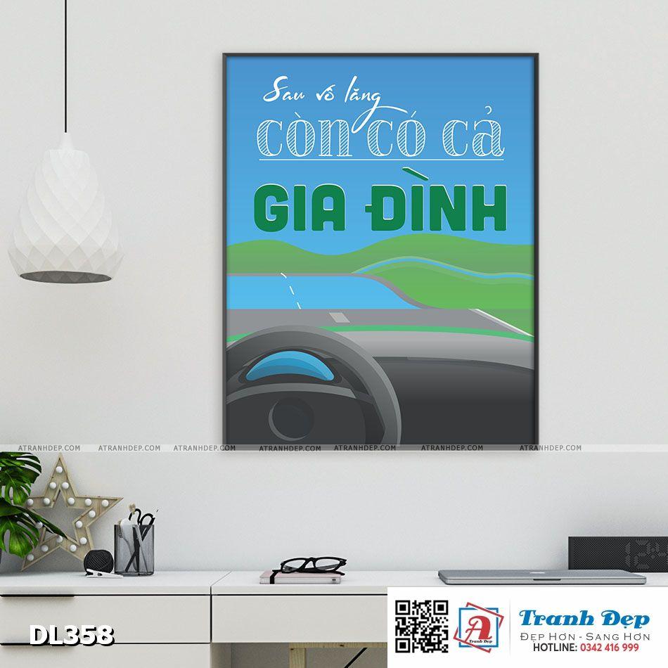 Tranh động lực trang trí phòng làm việc - Sau vô lăng còn có cả gia đình - DL358