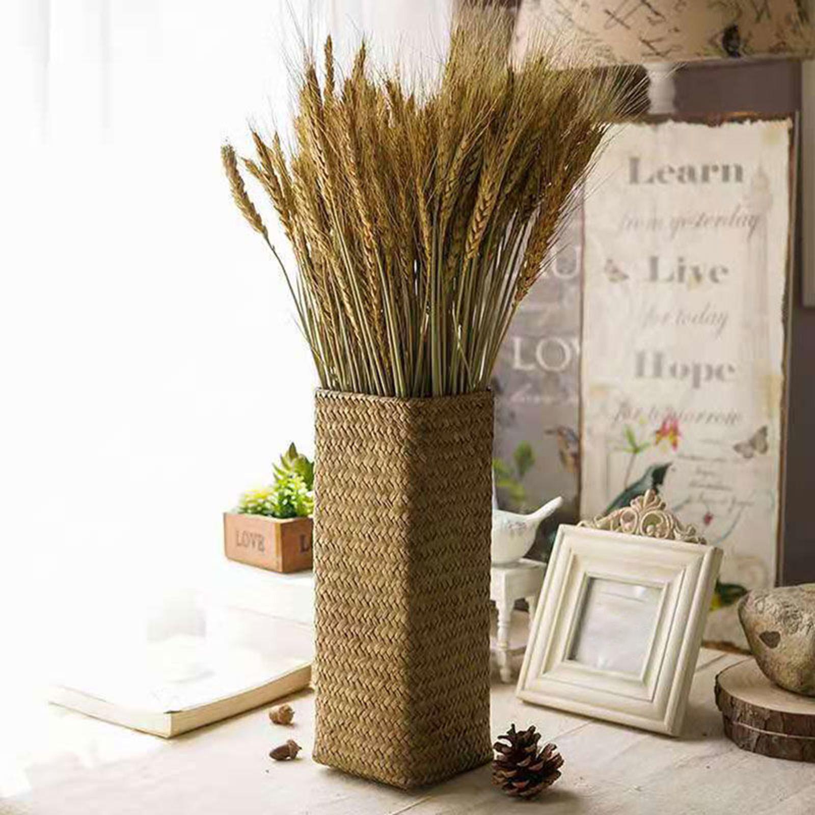 Rattan Flower Basket Bottle Retro Style Boho Flower Holder Plants Flower Pot