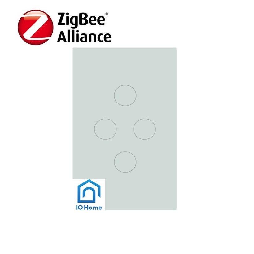 Công tắc thông minh cao cấp Tuya hệ Zigbee 3.0- từ 1-4 nút kết nối Zigbee - Cần dây N và Hub trung tâm Zigbee