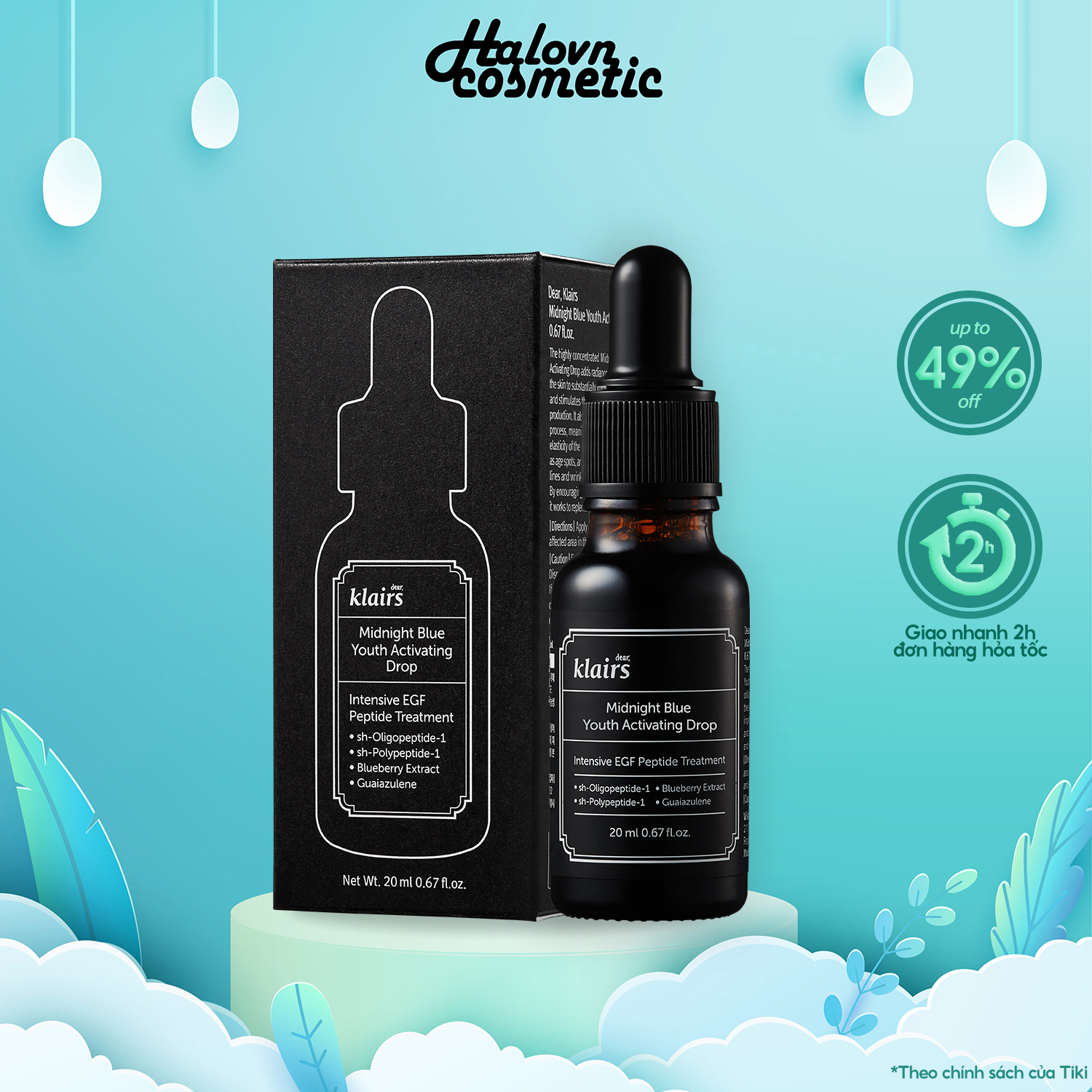 Tinh Chất Dưỡng Làm Dịu, Phục Hồi Da Klairs Midnight Blue Youth Activating Drop 20ml