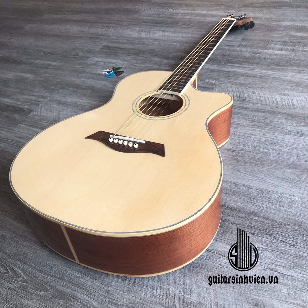 Đàn guitar acoustic SV-A4 gỗ hồng đào cao cấp  - Đàn có ty và bọc tút bảo vệ cần - Tặng full phụ kiện