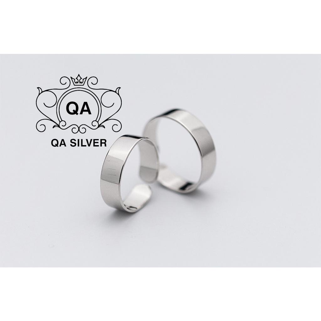 Nhẫn bạc trơn bản to nhẫn cặp đôi nam nữ bản rộng 5mm S925 MINIMAL Silver Ring QA SILVER RI191102