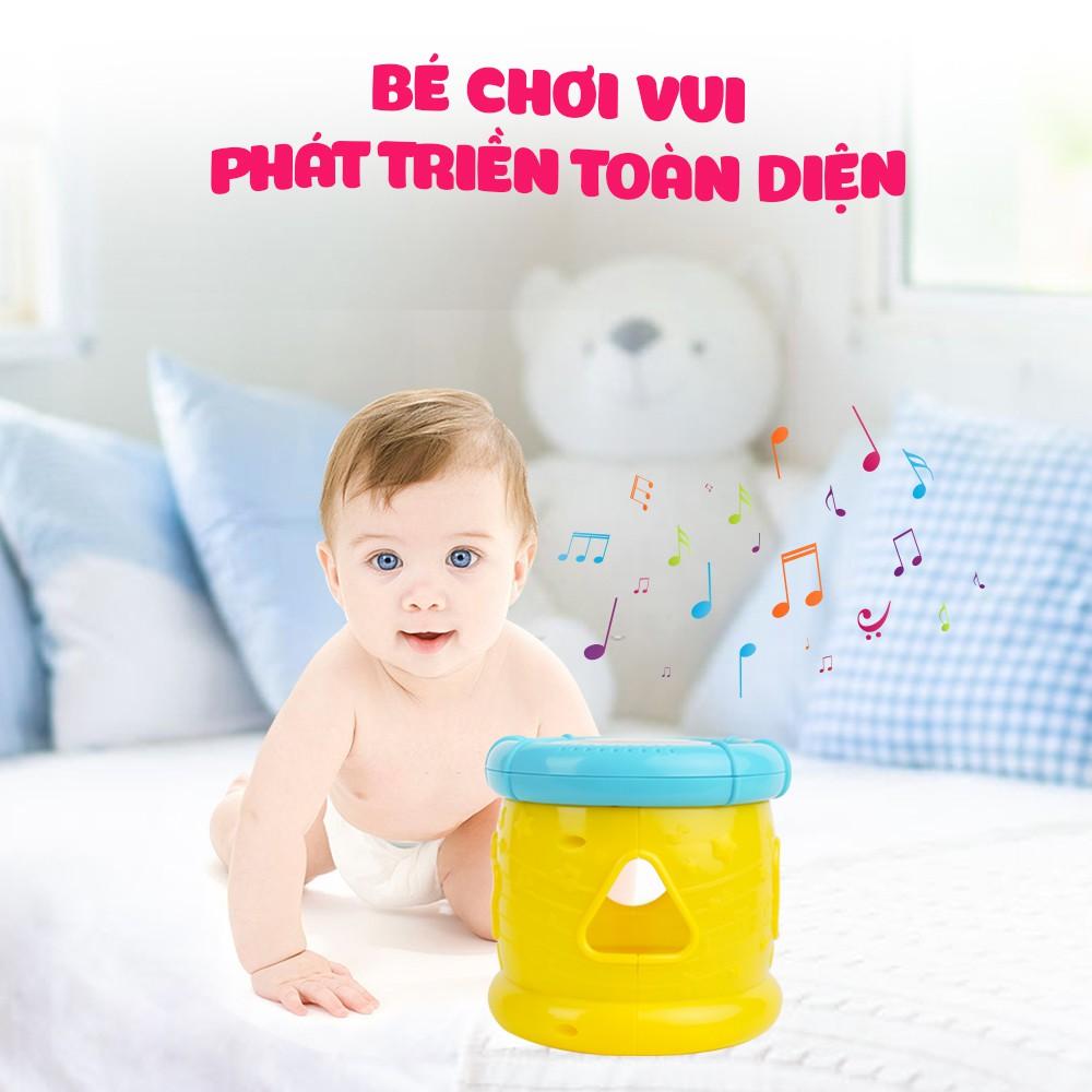 Đồ chơi phát triển tư duy - vận động tinh cho bé: Trống thả hình khối có đèn nhạc phát triển giác quan - Winfun 0748 - tặng đồ chơi tắm