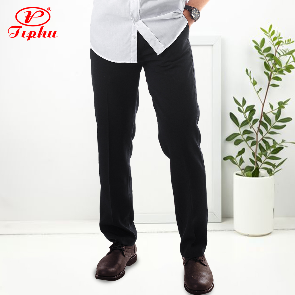 Quần Tây Nam Xanh Than, Ống Suông, Form Truyền Thống, Không Ly, Phong Cách Công Sở, Big Size - Màu Đen - Số 38 85 - 90Kg