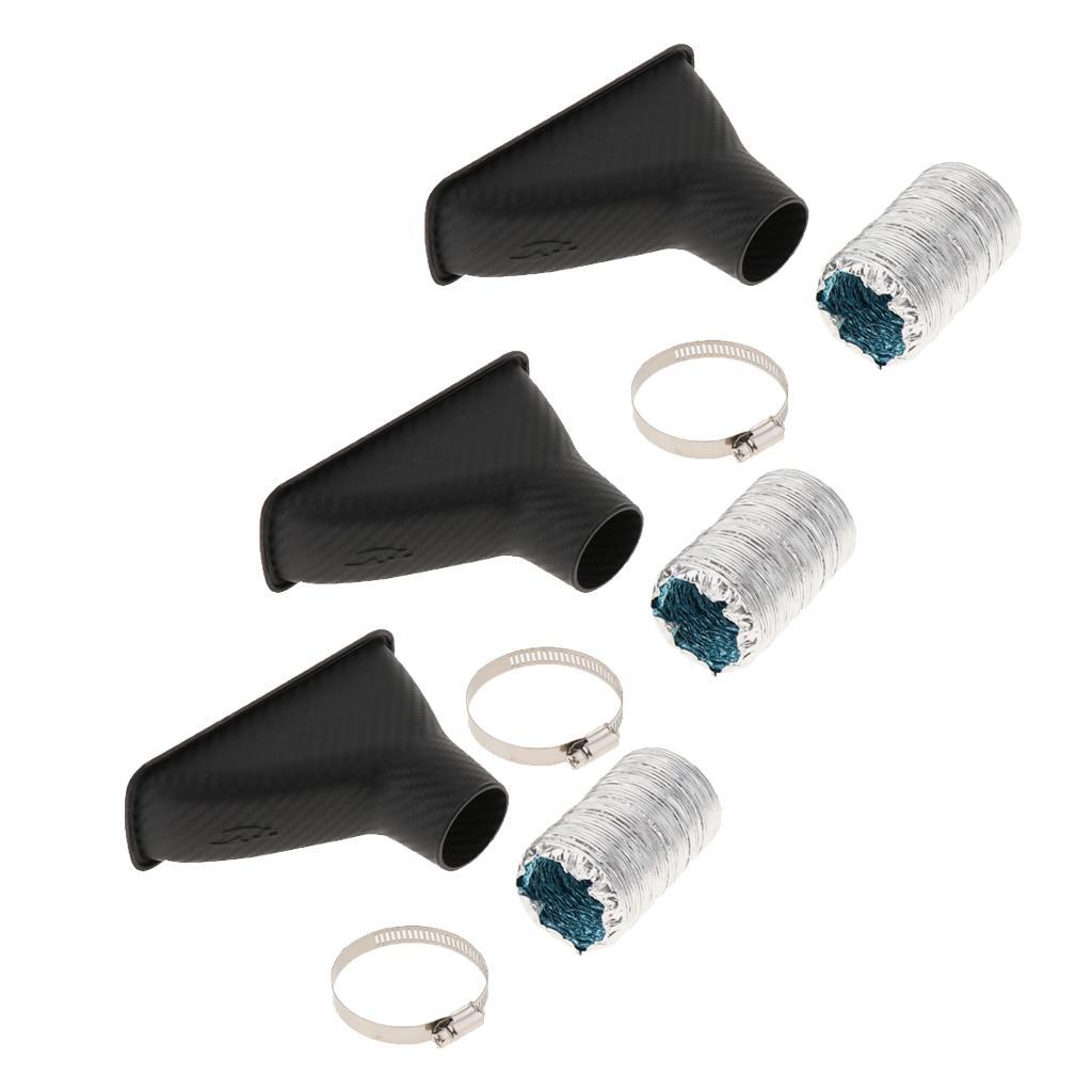 3 Sets Car Front Bumper Turbo Cold Air Intake Pipe Turbine Inlet Pipe Kit