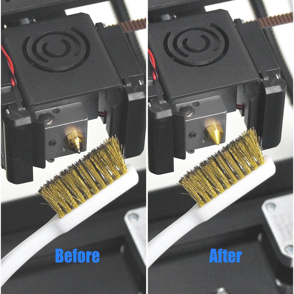 3D Máy In Dụng Cụ Bàn Chải Đánh Răng Dây Đồng Bàn Chải Đồng Tay Cầm Cho Vòi Phun Nóng Khối Hotend Vệ Sinh Nóng Giường Phần