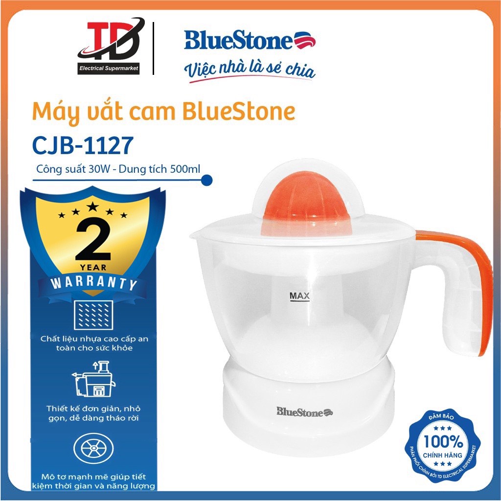 Máy vắt cam Bluestone CJB-1127 - Công suất 30W - Hàng chính hãng