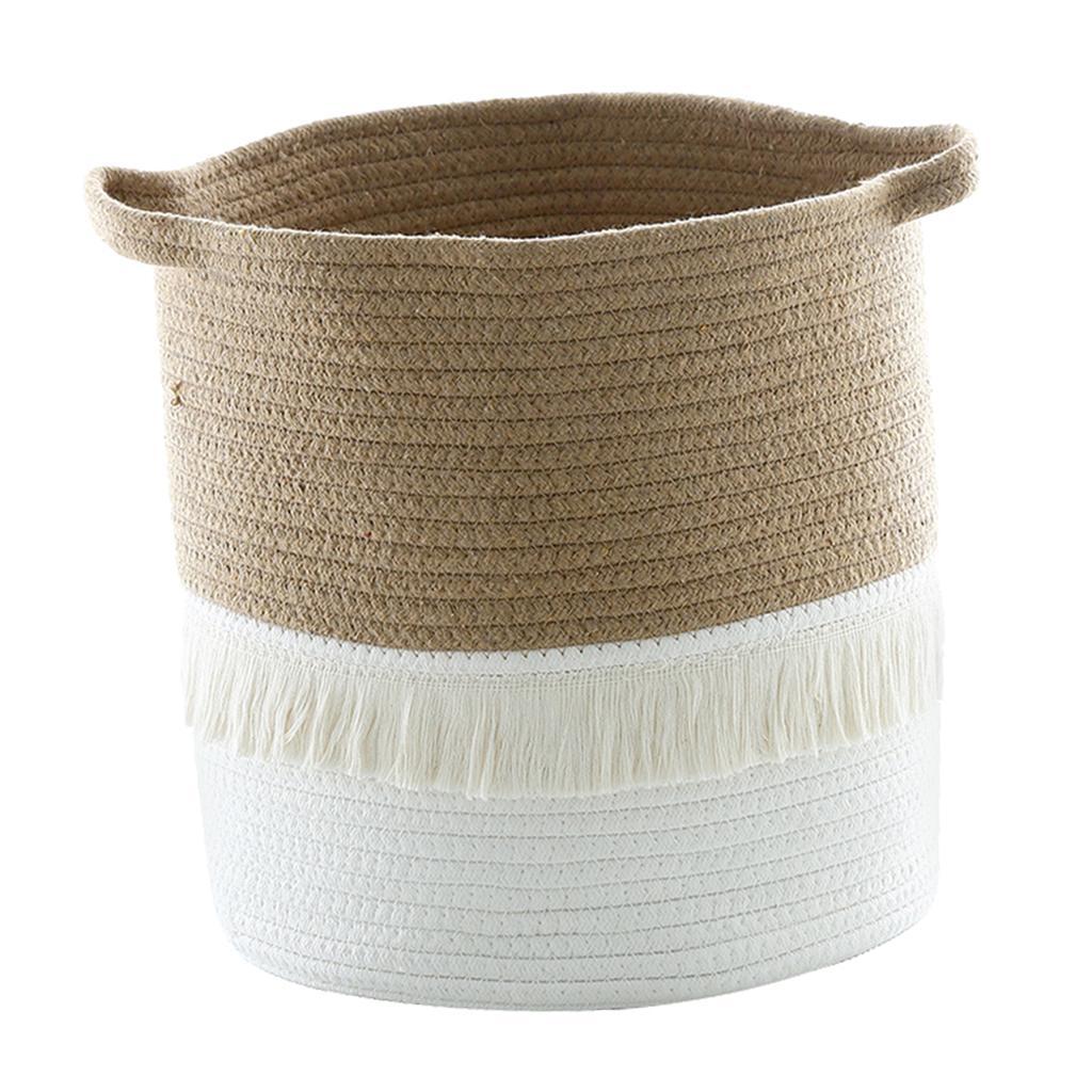 Laundry Basket 13 x 12inch Cotton Rope Basket Woven Storage w/ Handles