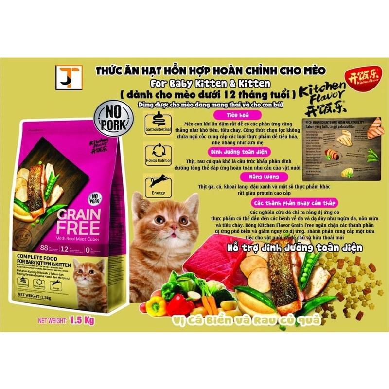 Thức Ăn Hạt Mix Rau Củ Cho Mèo Mọi Lứa Tuổi Grain Free Kitchen Flavor