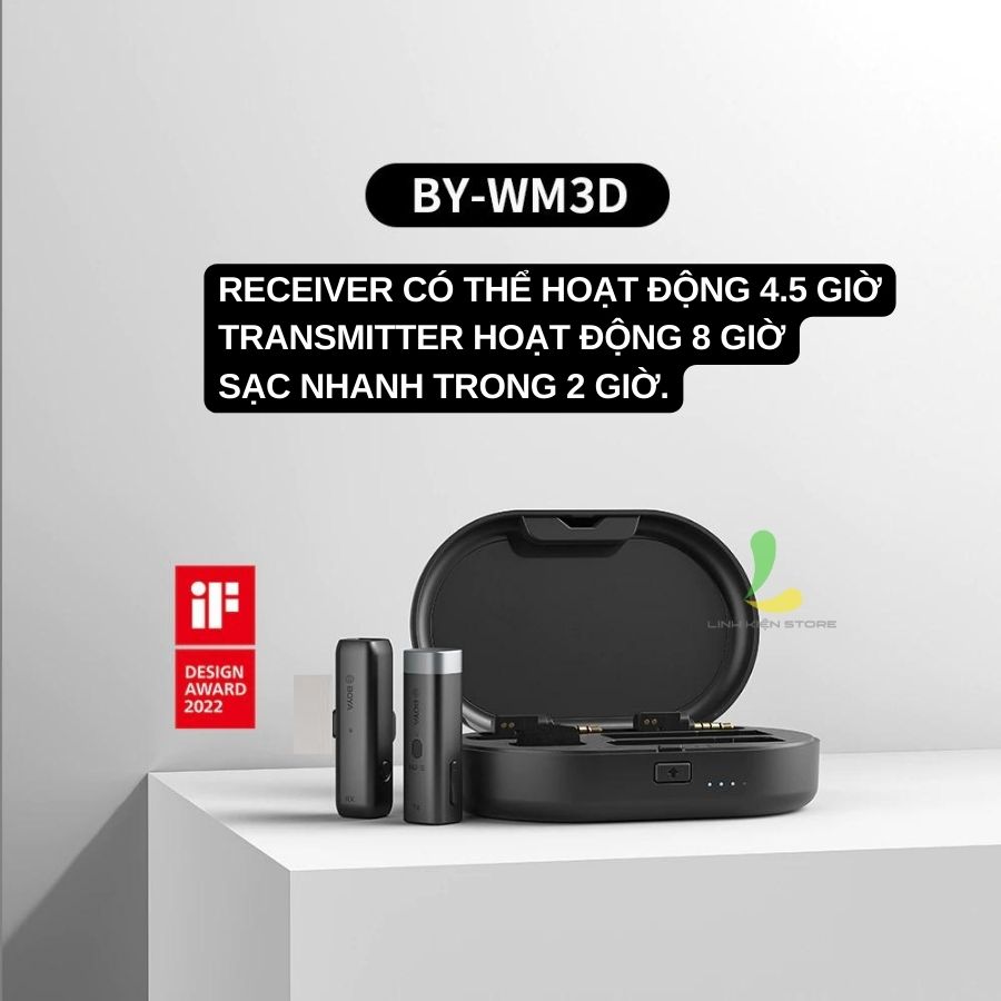 Micro thu âm không dây Boya BY-WM3D - Hàng nhập khẩu