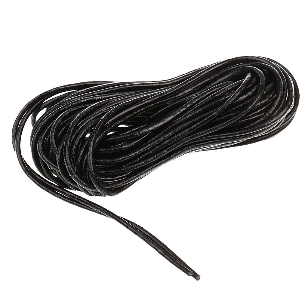 20 Yards 2mm Round Leather Cord For Jewelry Making Bracelet Necklace Beading