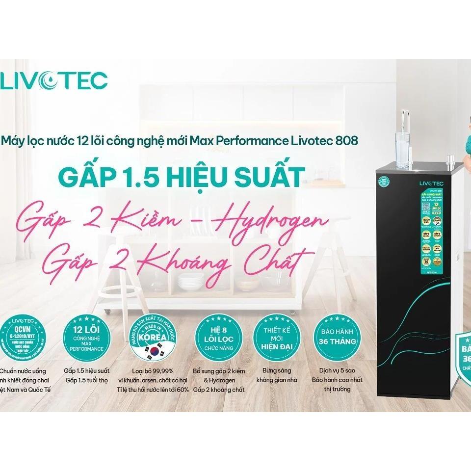 [TẶNG BỘ LÕI] Máy lọc nước RO Livotec 808, 12 lõi lọc gấp đôi vi khoáng - Hàng Chính Hãng