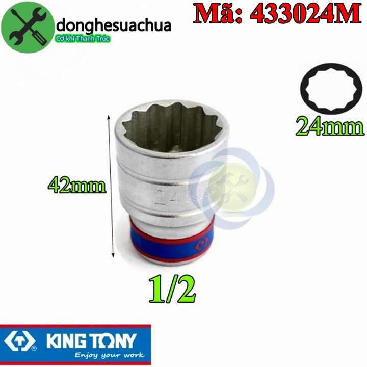 Tuýp 27mm 1/2 Kingtony 433027M 12 cạnh màu trắng dài 42mm