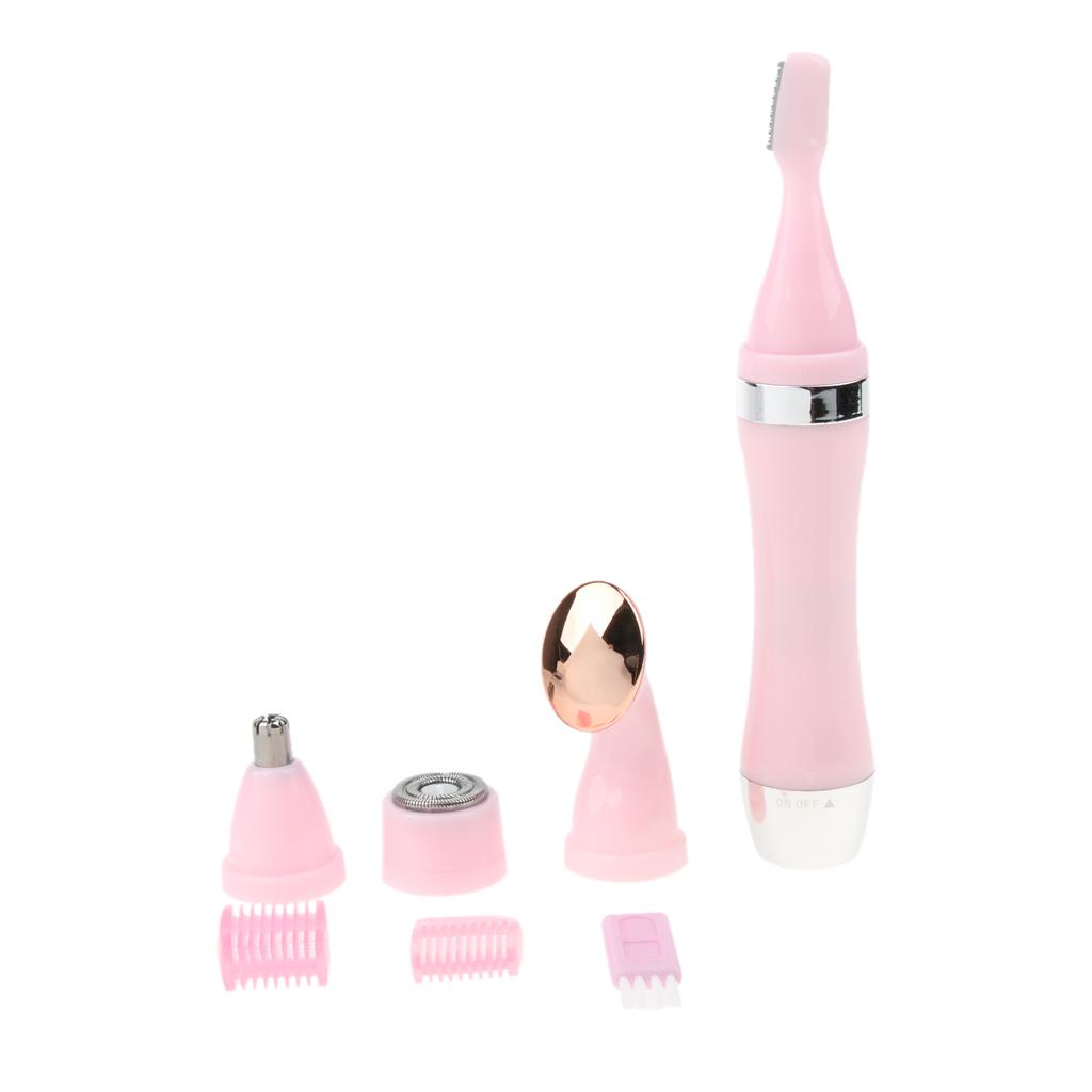 Electric Face Nose Leg Bikini Eyebrow Hair Remover Device Set Gold