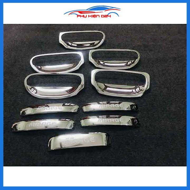 Ốp tay hõm mạ crom Mirage 2013-2014-2015-2016-2017-2018-2019 sáng bóng chống trầy bảo vệ cửa xe ô tô