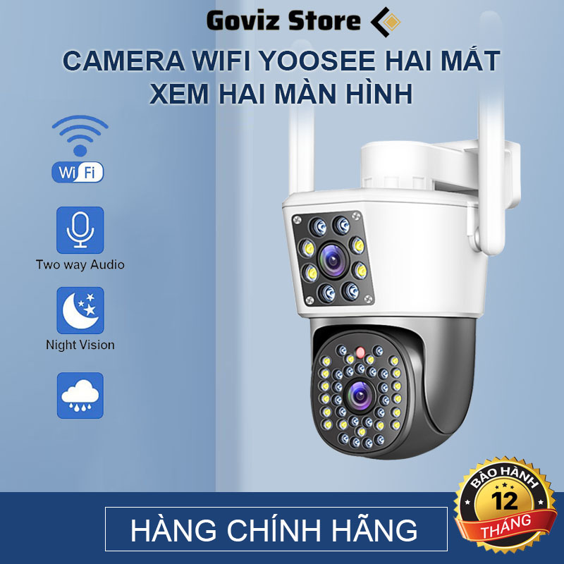 Hình ảnh Camera Wifi Yoosee Hai Mắt Xem 2 Màn Hình Cùng Lúc Xoay 360°, Đàm Thoại Hai Chiều, Báo Động Chống Trộm, Chuyên Dụng Ngoài Trời - Hàng Chính Hãng