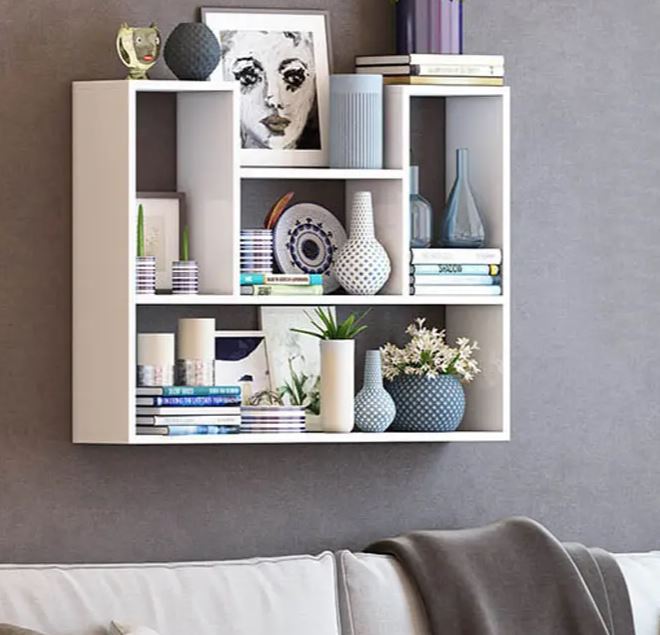 Kệ Giá Sách Treo Tường Sáng Tạo Với Kết Cấu Giấu Chân Chắc Chắn Juno Sofa CTKT182 KT 62cm x 90cm x 15cm