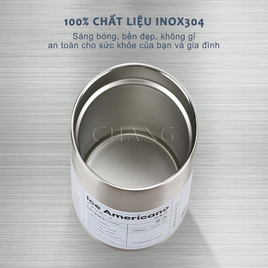 Ly Giữ Nhiệt Americano 600ML, Cốc Giữ Nhiệt Inox 304 Cao Cấp Không Gỉ Có Ống Hút Tiện Lợi