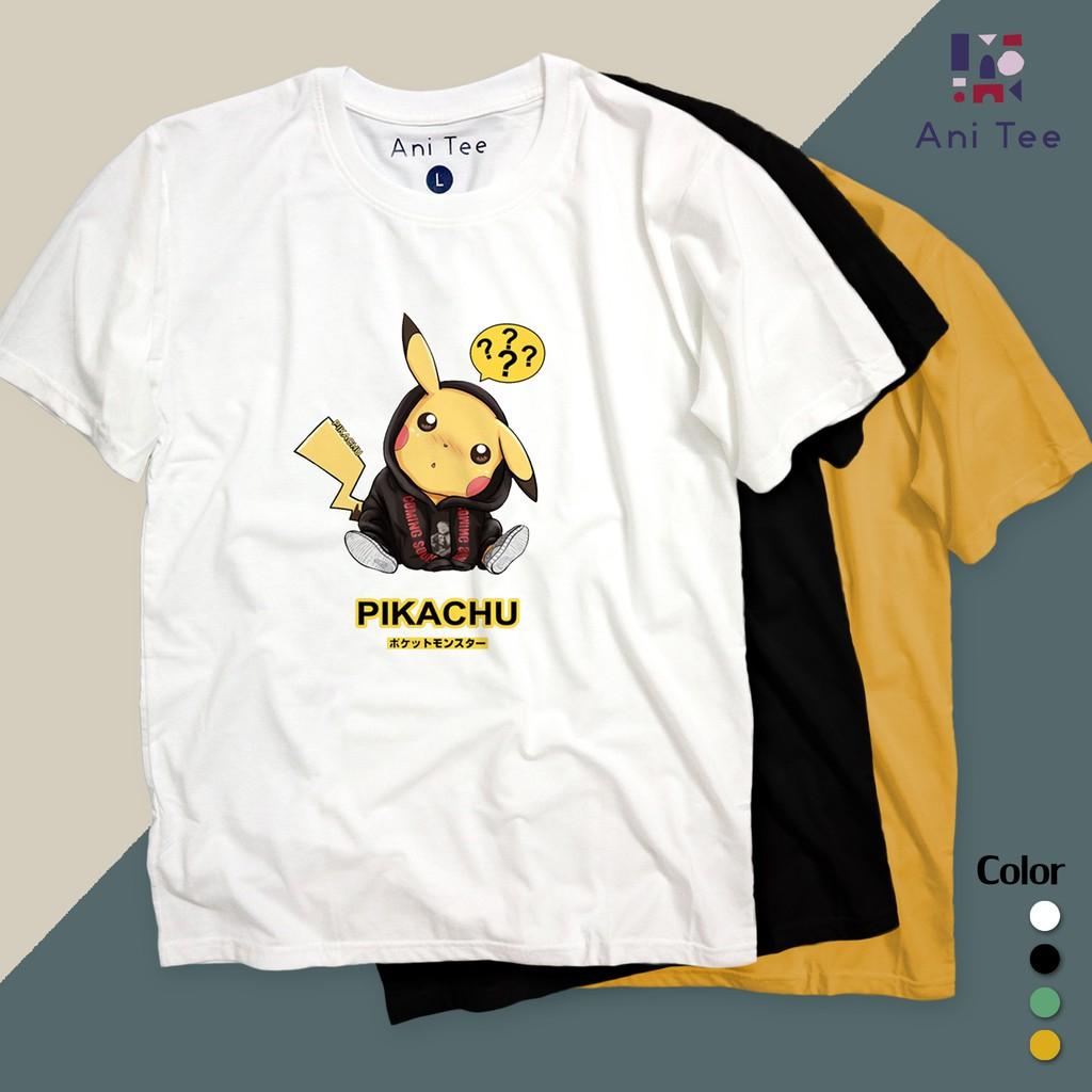 COMBO ÁO THUN COTTON + SHORT KAKI PIKACHU HOẠT HỌA