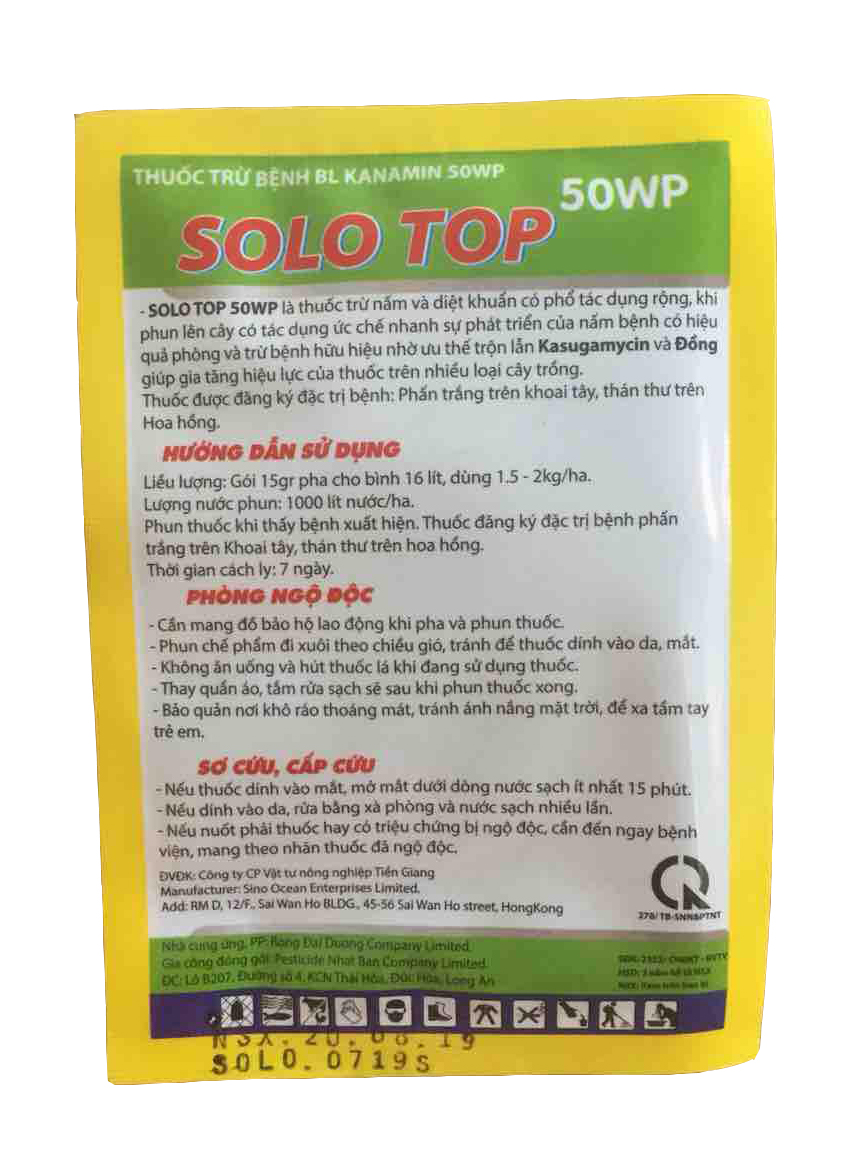 SOLO TOP 50WP - Thuốc trừ bệnh thán thư - kháng nấm phấn trắng cho hoa Hồng - hoa kiểng và cây trồng