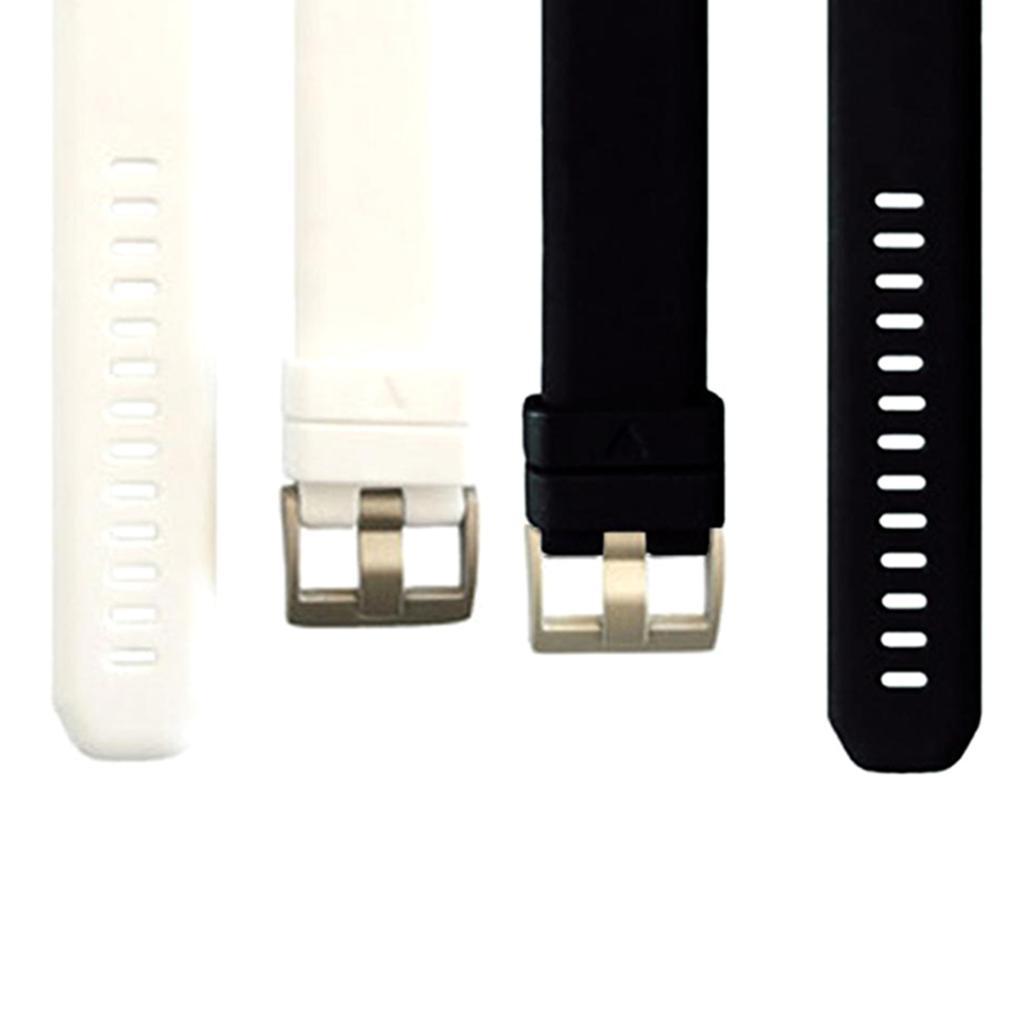2pcs Women Men Soft Silicone Rubber Watch Bands Repalcement Quick Release Strap 20mm, Black+White