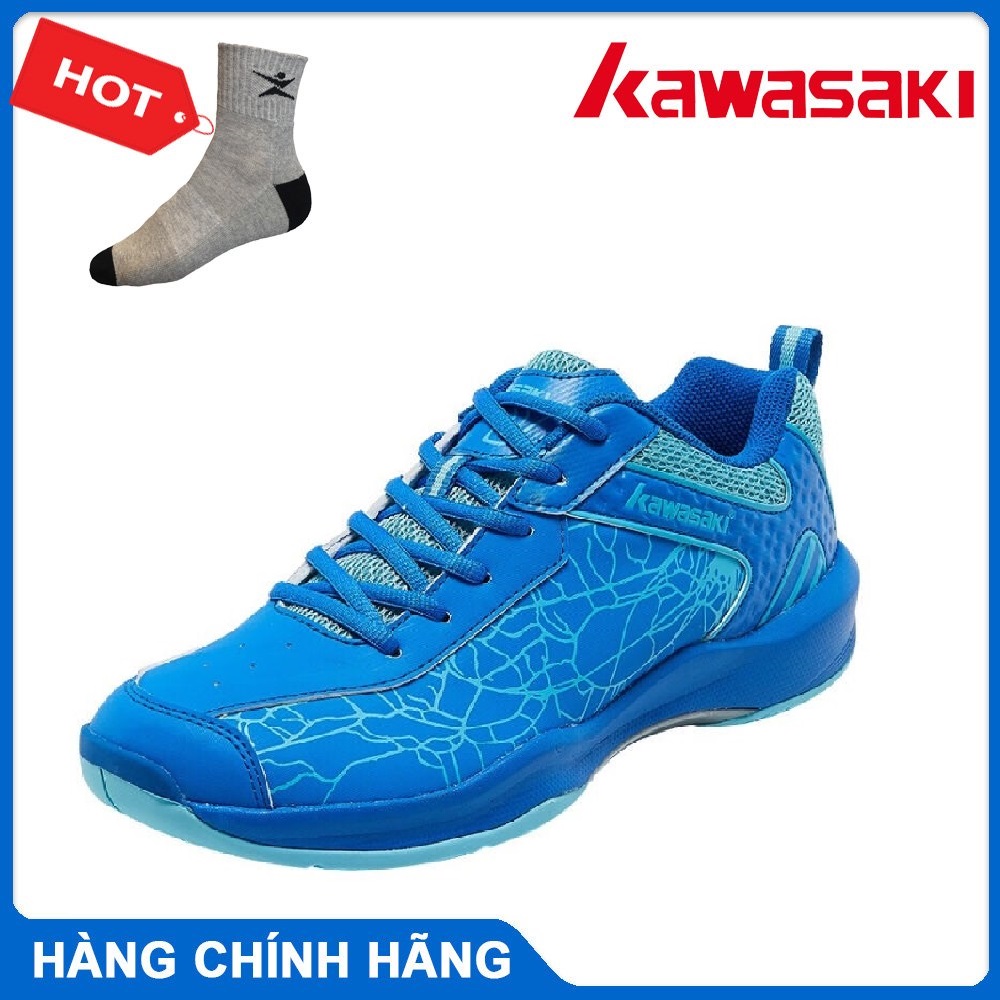 Giày cầu lông Kawasaki K081-XA đế kếp chơi được mọi mặt sân, dành cho nam và nữ, đủ size - Tặng kèm tất thể thao Bendu
