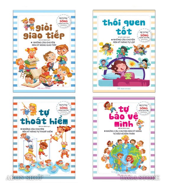 Sách - Rèn Luyện Kỹ Năng Sống Dành Cho Trẻ: Giỏi Giao Tiếp, Thói Quen Tốt, Tự Thoát Hiểm, Tự Bảo Vệ Mình (4 cuốn)