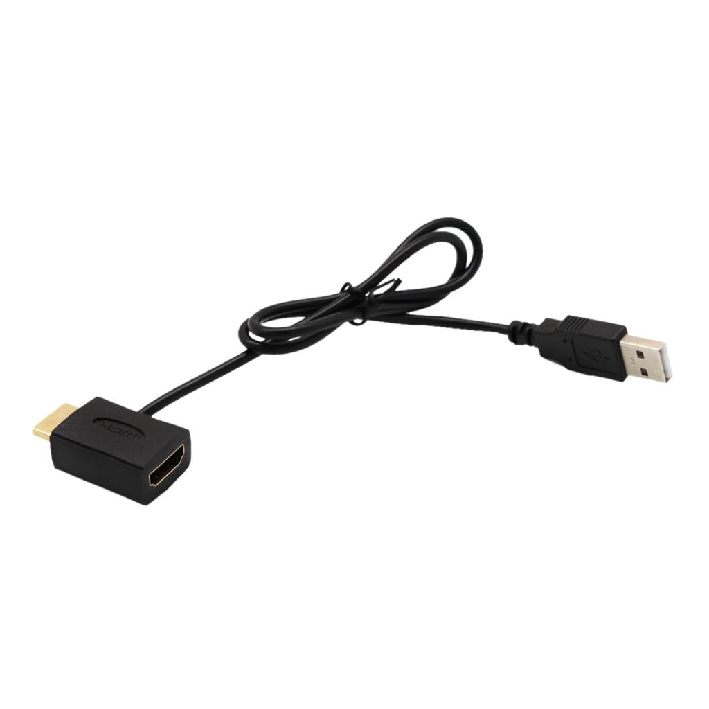 HDMI Cable, HDMI Male to Female Splitter Adapter Plug With USB 2.0 Power Supply Connector Cable Wire