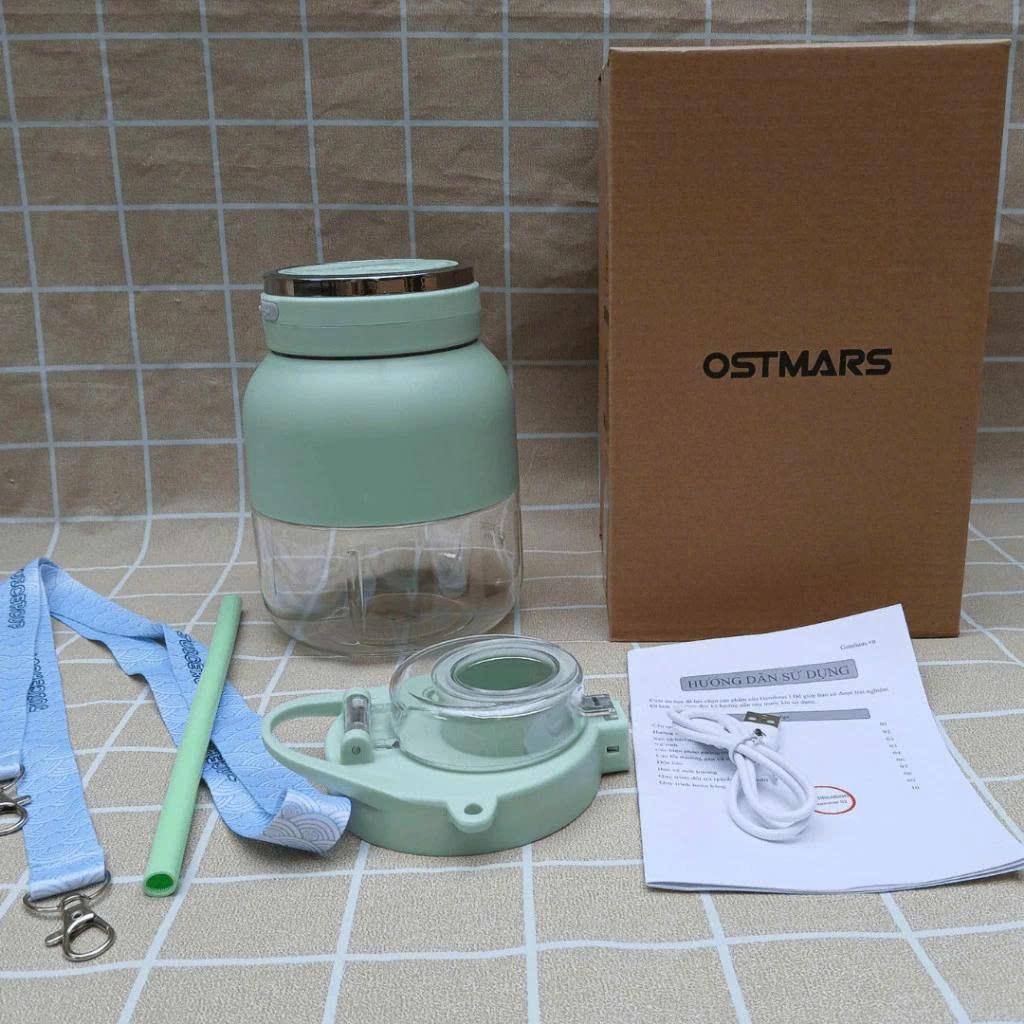 Máy Xay Sinh Tố Cầm Tay Mini Ostmars Sạc Tích Điện - giao mầu ngẫu nhiên
