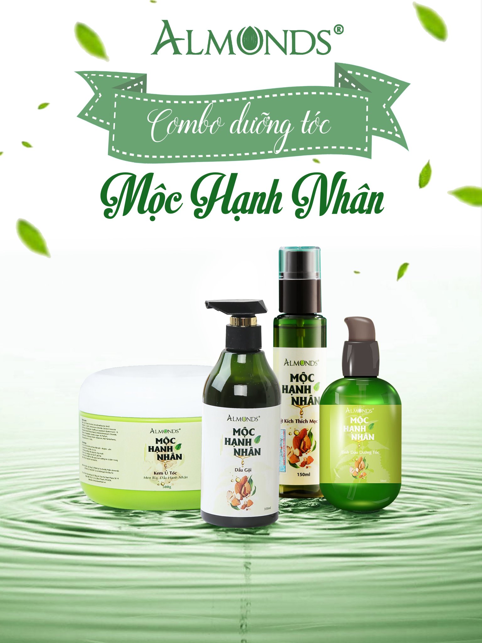 Dầu gội mộc hạnh nhân Almonds giảm rụng và kích thích mọc tóc 350ml