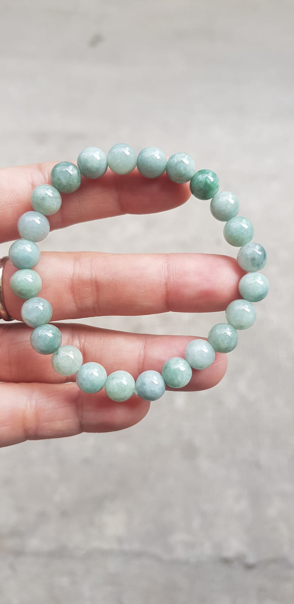 Vòng chuỗi đá cẩm thạch tự nhiên xanh ngọc nhẹ nhàng đẹp sang may mắn Size vòng hạt 8mm Hợp nữ mệnh Thủy Mộc hỏa rẻ đẹp