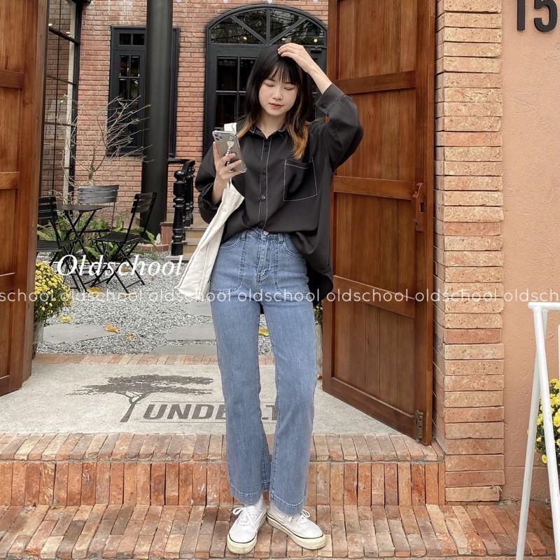 SƠ MI LỤA VIỀN CHỈ ULZZANG