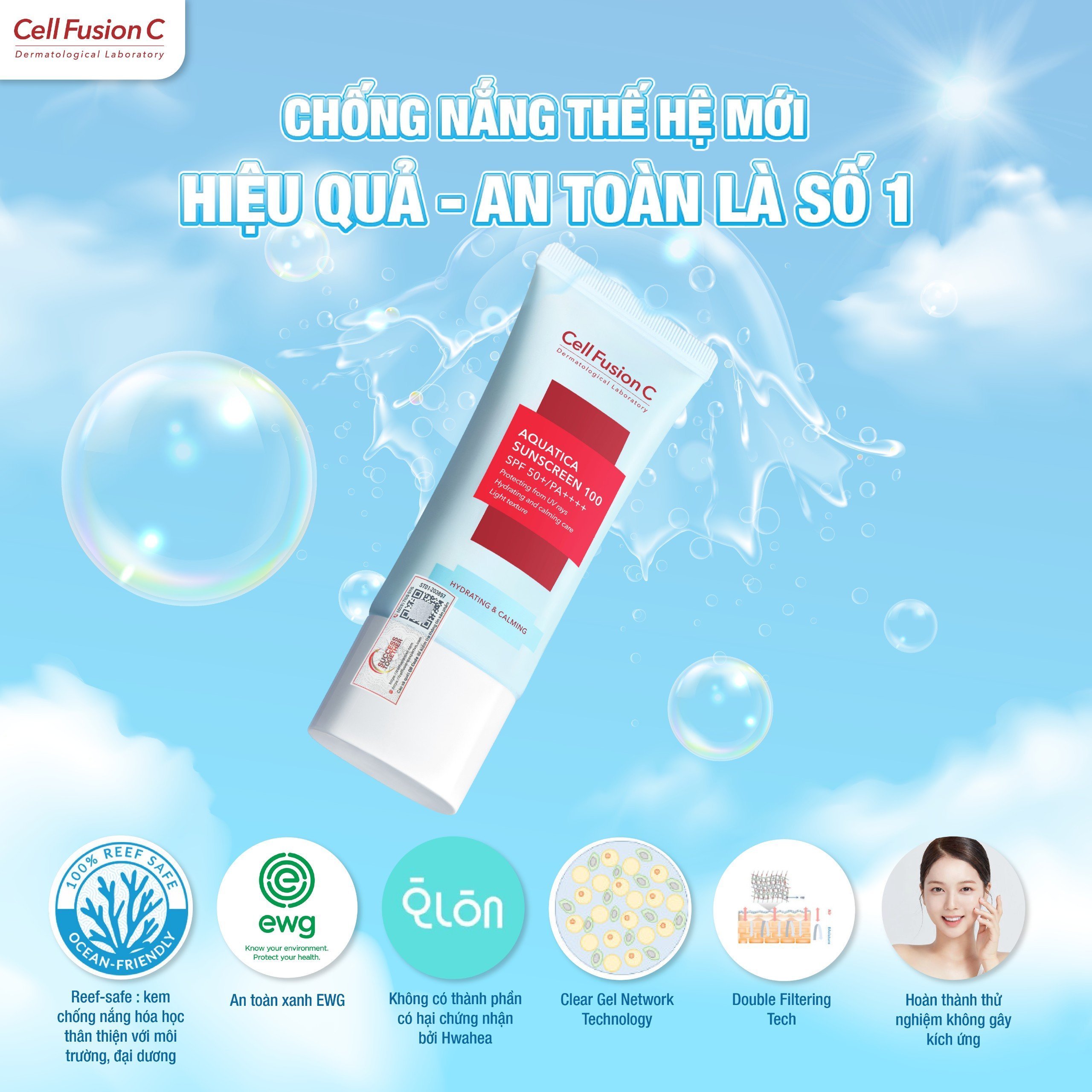 Kem Chống Nắng Cấp Ẩm Dịu Da Cell Fusion C Aquatica Sunscreen 100 SPF 50+/PA
