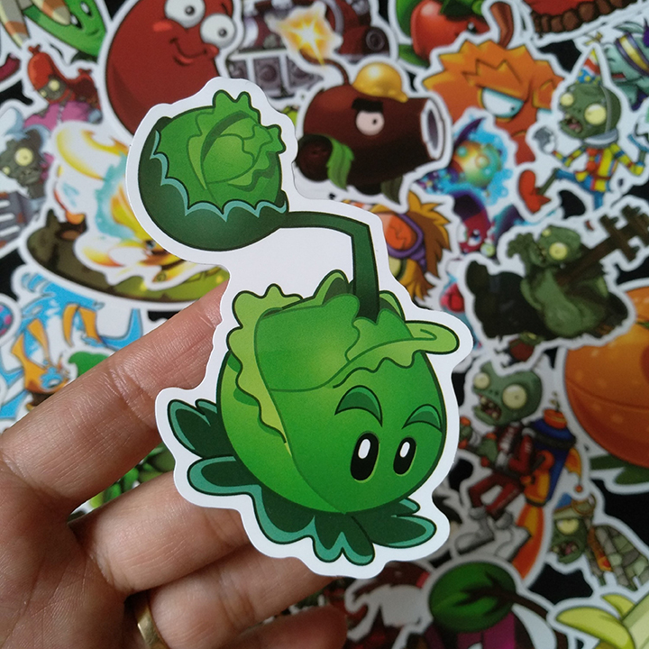 Bộ Sticker dán cao cấp chủ đề PLANTS VS ZOMBIES - Dùng dán Xe, dán mũ bảo hiểm, dán Laptop