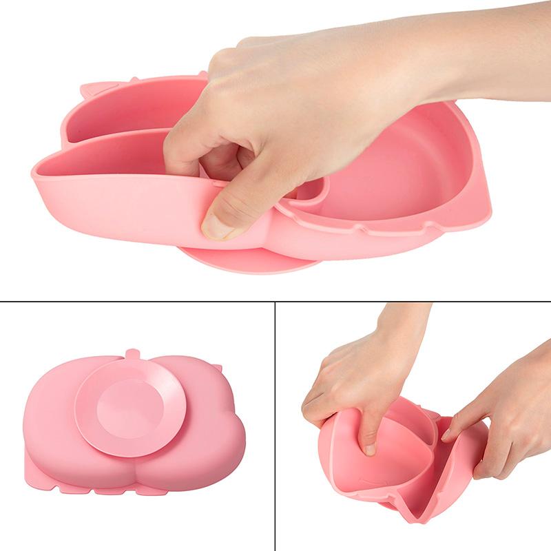 Bò Dẻo Silicone Cho Bé Ốp Dẻo Silicon Trẻ Em Bát Đựng Thức Ăn Cho Bữa Ăn Sáng Nursning Cho Ăn Bộ Đồ Ăn Món Ăn Kèm Thìa Nĩa Bộ