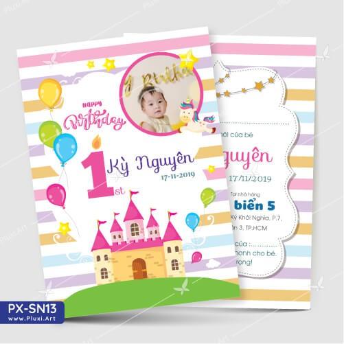 Thiệp thôi nôi – sinh nhật theo yêu cầu Pluxi