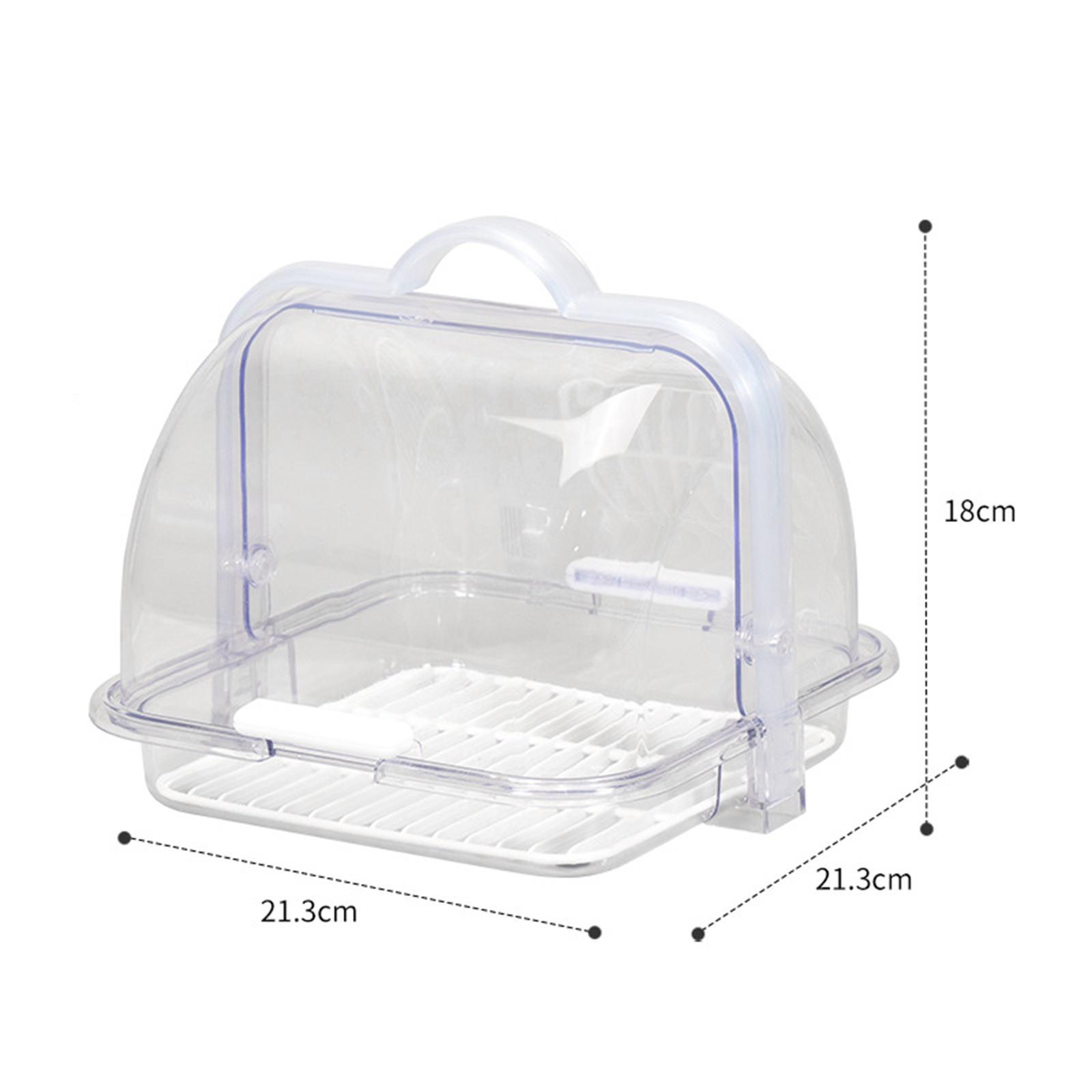 Cake Carrier for Camping Kitchens Drain Rack 21.3x21.3x18cm Dustproof with Lid Multifunctional Serving Tray for Cookies Party Cupcake Dishes
