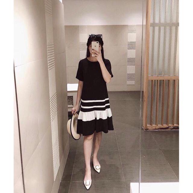 Váy bầu thời trang thiết kế dáng suông chất đũi voan cao cấp-đầm bầu giá rẻ