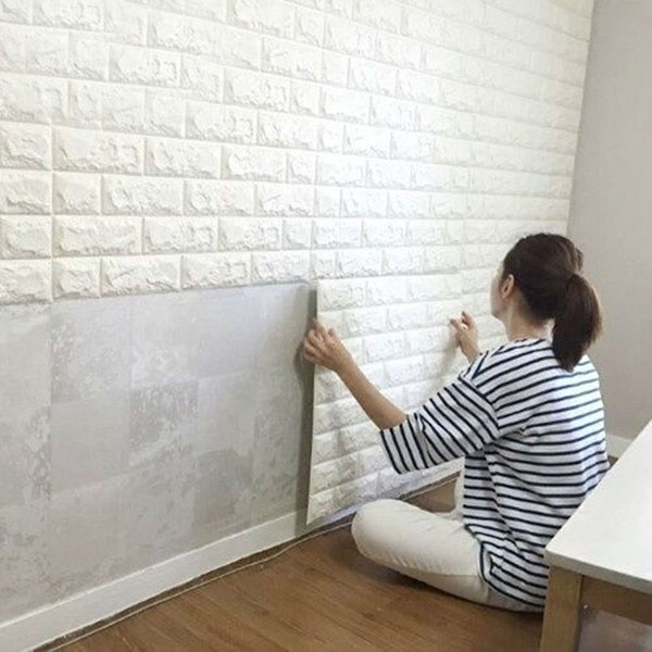 Bộ 10 Miếng Xốp Dán Tường Giả Gạch PaKaSa - Hàng Chính Hãng