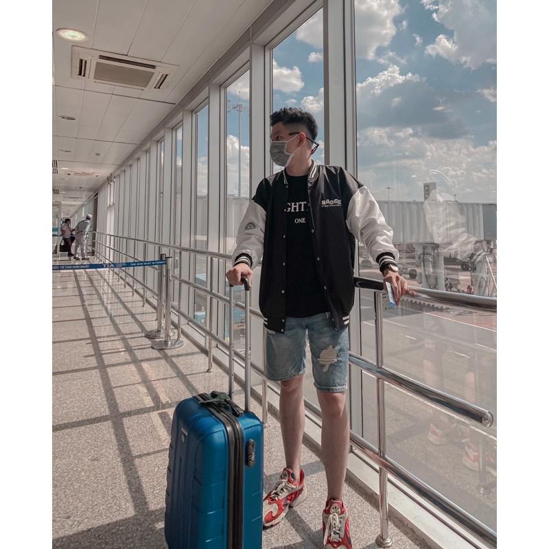 Áo khoác BOMBER BADGE màu Đen/ Xanh Unisex Cực đẹp