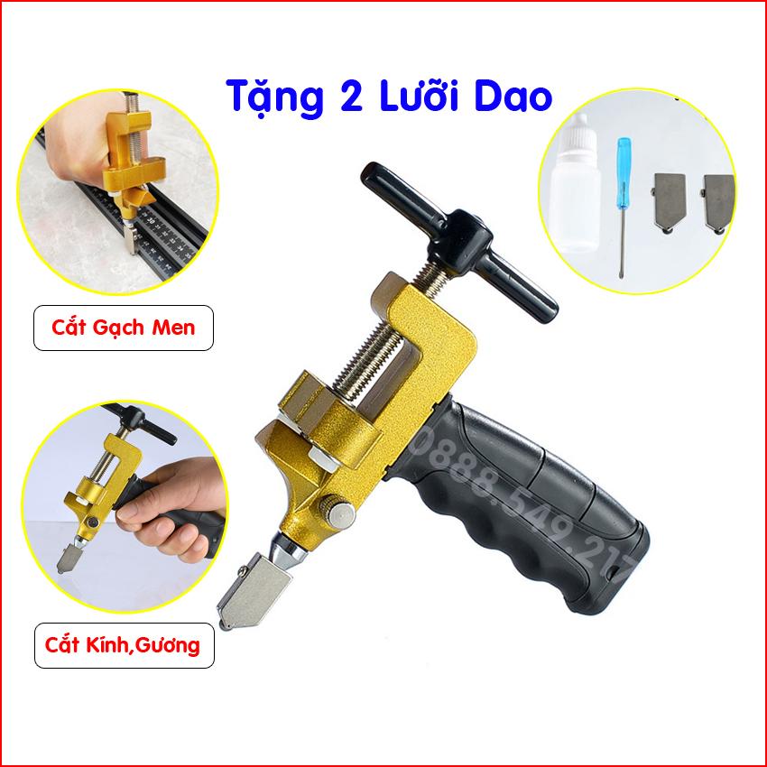 ̂̃ ́ Bộ Dao Cắt Gạch Men, Kính, Gương Kèm Tay Tách Gạch Kính Cao Cấp Đầy Đủ - 2 Dao Cắt Kiếng
